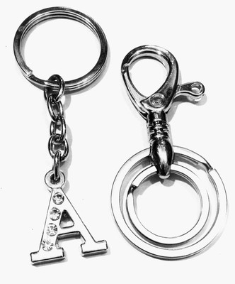 Meeko.com Keychain-ALPHABET A LETTER AND HOOK KEY CHAIN SET OF 2 Key Chain