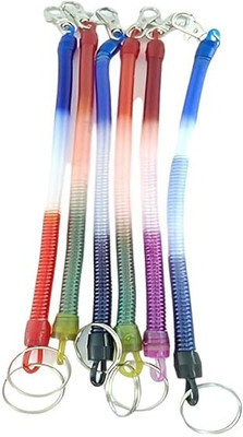 Manvikram MKRM Spiral Key Chains, Pack of 6, Multi-Coloured Key Chain