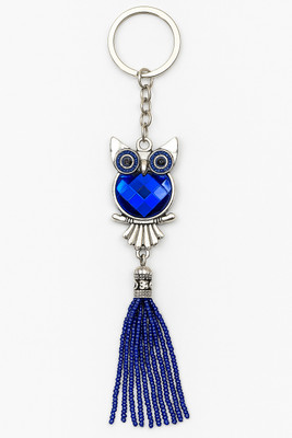 Shopertuniti Evil Eye Owl for Good Luck Charm Metallic Keychain for Car and Home Key Chain Key Chain