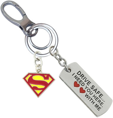 SHOKY LOOKS Excellent Quality Drive Safe With Supermen Locking Lock Lightweight Key Chain