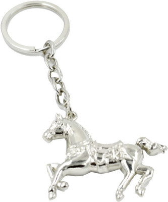 Meeko.com Keychain-Quality Metal Silver Race 3 D Hource Key Chain Key Chain