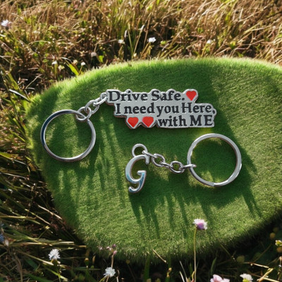 Mahatej Fashions Drive Safe Keychain with Letter G Key Chain