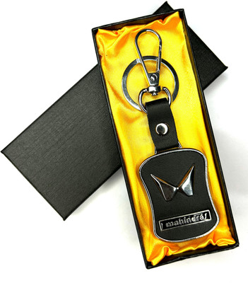 FLAMBE mahindra R Leather box Car Keychain Genuine Leather Key Chain
