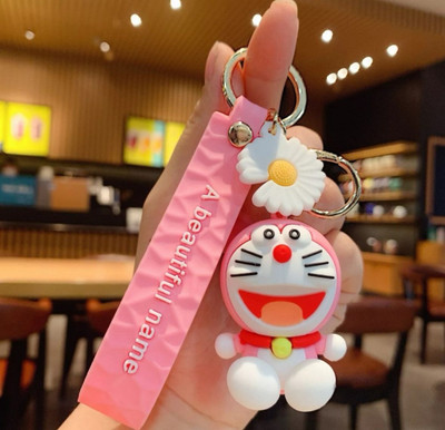 SRG PVC Rubber Pink Doremon Keyring Pink Doremon Keychain Key Chain