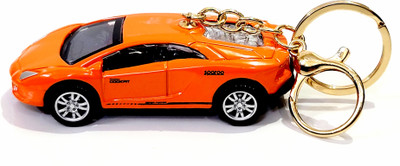 ADOREAL CAR KEYCHAIN ORANGE COLOR WITH MOVABLE MOTION Key Chain