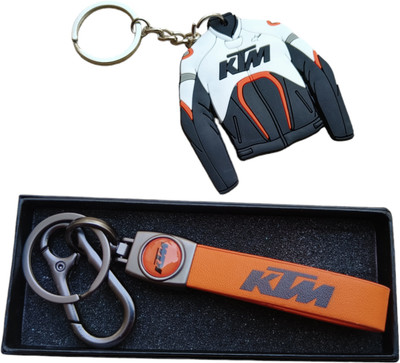 JNV Leather Keychain Compatible With KTM Bike With Jacket Key Chain