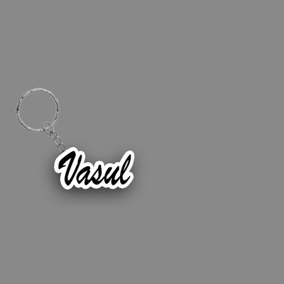 SY Gifts SYG Vasul Name Keychain White And Black Key Chain