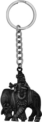 M Men Style Lord Krishna with Cow IdolGrey Keychain SKey2022299 Key Chain