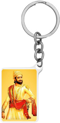The Men Gift Religious Ch. Shivaji Maharaj Keyring Keychain Gold ShivKey2025214 Key Chain