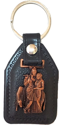 ShopTalk radha And Krishna Metal with Leather base Key Chain