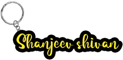 SY Gifts Shanjeev shivan Name Black Yellow Name Keychain Key Chain