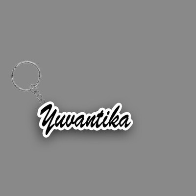 SY Gifts SYG Yuvantika Name Keychain White And Black Key Chain