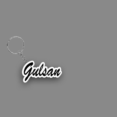 SY Gifts SYG Gulsan Name Keychain White And Black Key Chain