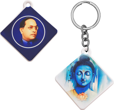 M Men Style Religious Dr.B.R.Amedkar And Gautam Buddha Polymer Keychain SKeyP64 Key Chain