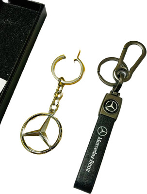 GKM Car Mercedes Combo set chrome & strap hook keychain Key Chain