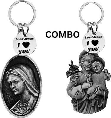 The Men Gift Double Sided Jesus & Mary Keychain Religious Key Ring Catholic Gift Com643-637 Key Chain