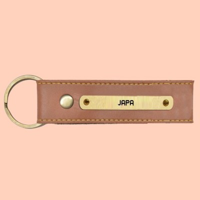 SY Gifts SYG Japa Name Vegan Leather Keychain Key Chain