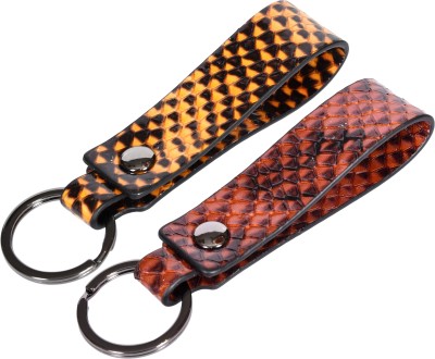 Sassora Premium Leather Keychain Key Ring Holders Gift For All Occasion- Pack Of 2 Key Chain