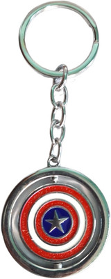 VASUSS Marvel Avenger Captain America Rotating Shield Metal Keyring for Car|Bike|Office Key Chain