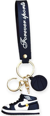 AMANVANI Black & White 3D Silicon Soft Rubber Shoe Shape Keychains for Boys Key Chain