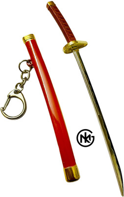 GKM Anime Unsharped Samurai Katana Keychain & Scabbard zoro Demon Slayer (Type - 30) Key Chain