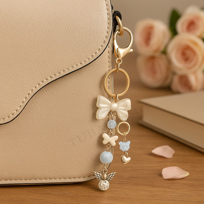 TUBA artistry Keychain For Women and Girls | Bag Charm | Cherry Charm | Guardian Bell Keyring Key Chain