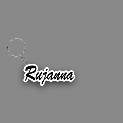 SY Gifts SYG Rujanna Name Keychain White And Black Key Chain