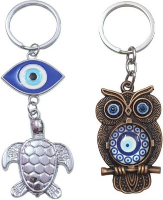 PEARLISH Evil eye Tortoise & Evil eye Owl keychain (Combo pack) Z-1 Key Chain