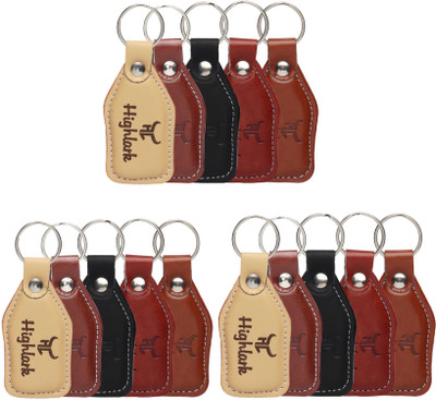 Highlark Men & Women((KC_022(Set of 5)Pack of 3))Attractive Premium Leather Key Chain