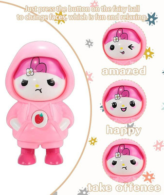 Elecsera Face Changing Doll Keychains with 3 Unique Faces Key Chain