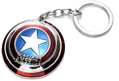 Meeko.com Captain America Shield Keyring & Keychain (silver) Key Chain