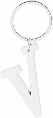 gtrp keychain-V Letter/Alphabet Big Size Premium Metallic Keychain Key Chain