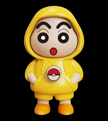 AirSoft Shinchan Funny Expression Changing Cartoon Toy Cute Desk Gift Yellow Hoodie Key Chain