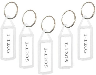Estervig Pack of 200 White Keychain with Name Tag Key Rings for Home Key Tags with Label Key Chain