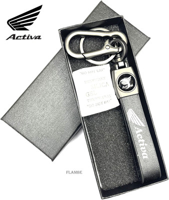 FLAMBE Model Activa Bike Keychain premium Stainless steel Metal silver finish Key Chain