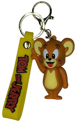 GKM Cute Jerry Rat standing 3D Rubber Silicone Keychain For Car & Bike Key Chain
