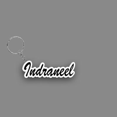 SY Gifts SYG Indraneel Name Keychain White And Black Key Chain