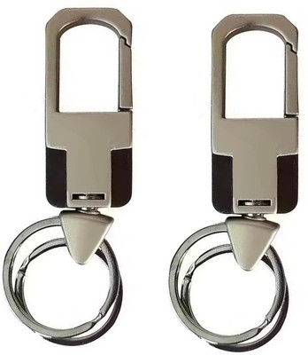 ZIRAK Metal Keychain | KeyChain Holder Clip with Detachable Valet Key Ring (pack of-2) Key Chain