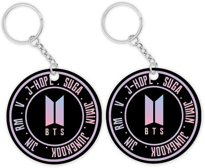 Convay BTS Logo Printed Keychain BTS Keyring Signature set 4 Key Chain
