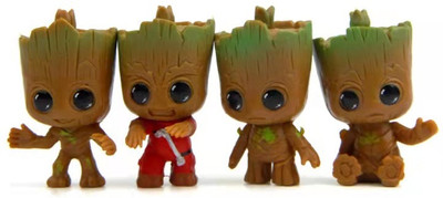 Buko Groot Cute Lovely Tiny Tree Animal Characters, (Pack Of 4pcs) Key Chain