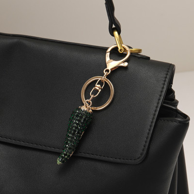 Salty Studded Green Chilly Bag and Purse Charm Key Chain