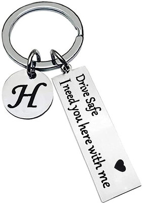 MOHIT CRAFT H latter Drive Safe Keychain Gifts for Boyfriend Couple Husband Key Chain