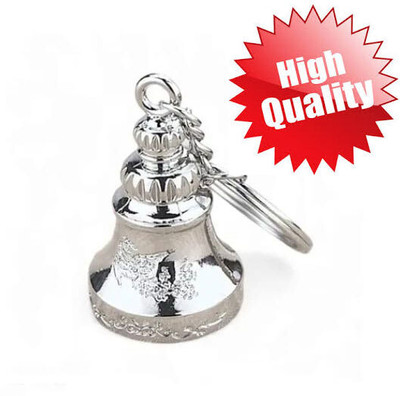 AKASH UNIQUE CREATION Silver Bell Shaped Metal Keychain for Bike, Car & Gifting Key Chain