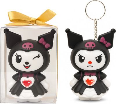 trollgadgets Kuromi Black Dress Face Changing Keychain | Anime Girl Keychain with Gift Box Key Chain
