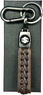 FLAMBE suzkuki car and Bike Brown Cross Design Belt Keychain Key Chain