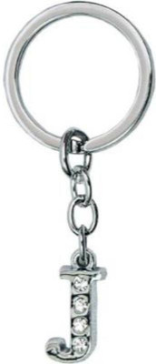 gtrp keychain-Alphabet Letter J Silver Metal for Car Key Chain
