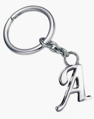 AMANVANI Alphabet Letter A Beautiful Keychains Silver Metal Keychain Key Chain