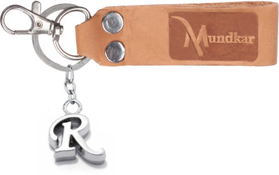 Mundkar Leather R Alphabet Keychain Rings Hook For Me Key Chain