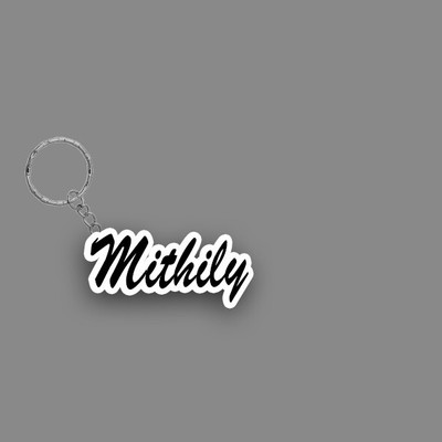 SY Gifts SYG Mithily Name Keychain White And Black Key Chain