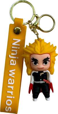 Kraft Crate Kyojuro Rengoku Inspired 3D Rubber Keychain | Demon Slayer Anime Collectible Key Chain